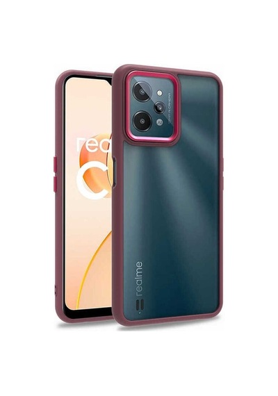 Realme C31 Kılıf Zore Flora Kapak Kırmızı