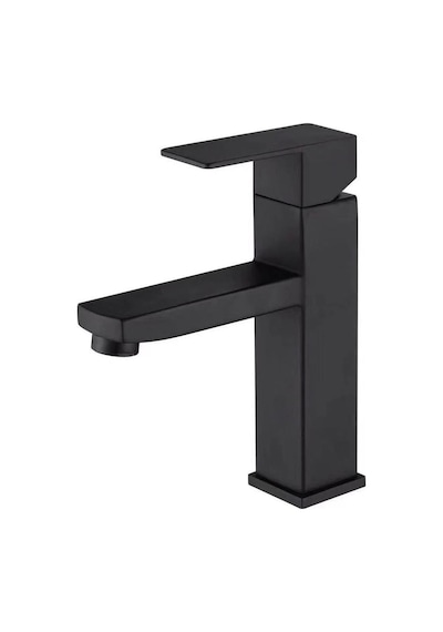 Fleko Cubik Lavabo Bataryası İnox Siyah