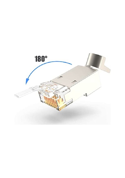 10 Adet Cat7 Konnektör Rj45 Cat 7 Jak 2 Parça Metal Korumalı