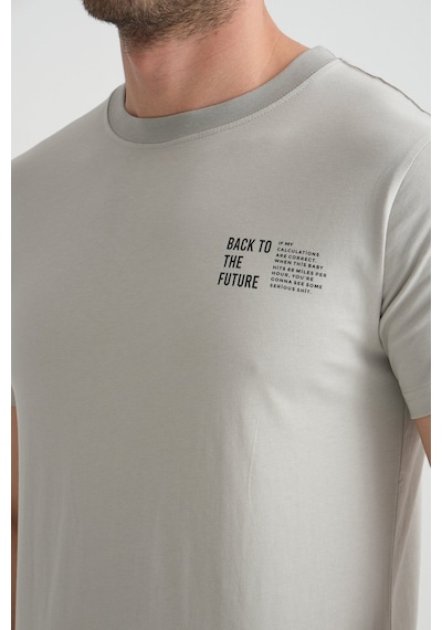 Shooter Sportwear Shooter Erkek Pamuklu T-shirt Premium Kalite Minimal Tasarım Regular Kalıp Gri