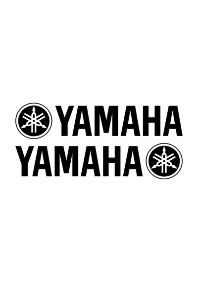 Yamaha Sticker 2 Adet Siyah 19 X 4 Cm