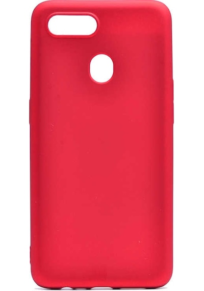 Noktaks - Oppo Ax7 Uyumlu - Kılıf Mat Soft Esnek Premier Silikon Kapak - T7086 - Kırmızı Kırmızı