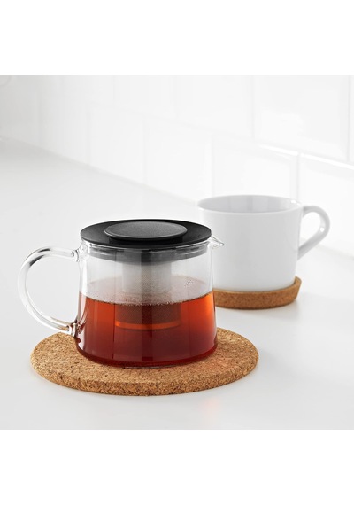 Ikea Riklig Çaydanlık, Cam 0,6 Litre, Cam, Teekanne Sku: Smg8690010546784 Açık Bej