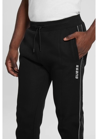 Guess Erkek Yanı Logolu Jogger Pantolon Siyah