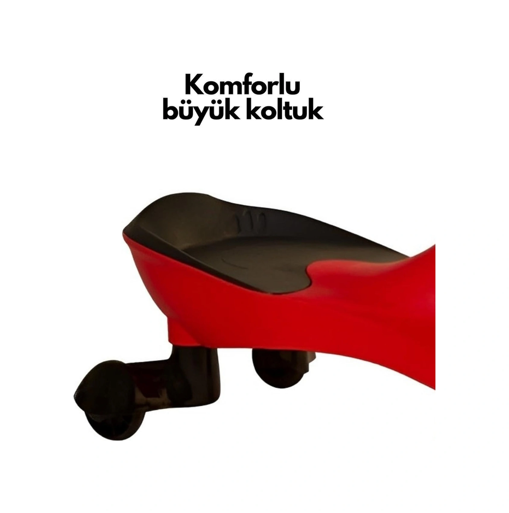 Swing Car Karınca Çocuk Kaykayı Sevimli Ayıcık Sepetli Kırmızı-siyah
