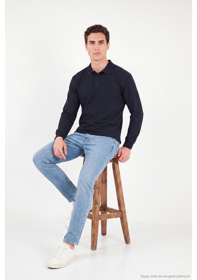 Buratti Pamuklu Düğmeli Polo Yaka Sweat Erkek Polo Yaka Sweat 5905838 Lacivert