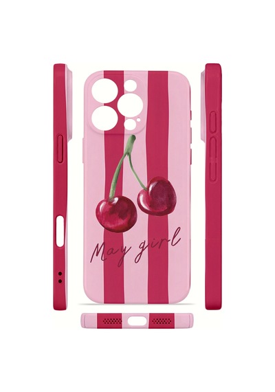 Apple iPhone Uyumlu 16 Pro Vorian İnce Kamera Korumalı Mika Kılıf Cherry Girl Cherry Girl Mika
