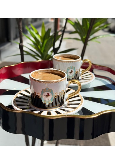 2 Kişilik Piano Black Soho Double Kahve Fincanı-5216 Siyah
