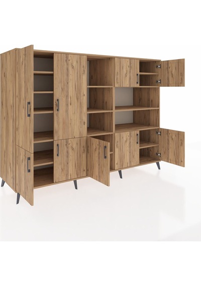 Kronos Dolap 14 Raflı 9 Kapaklı 220x59x163 Çam-çam Çam-çam Kronos Dolap 14 Raflı 9 Kapaklı 220x59x163 Çam-çam Çam-çam