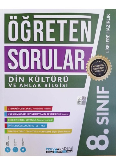 8. Sınıf Din Kültürü ve Ahlak Bilgisi Öğreten Soru Bankası- Pruva Akademi