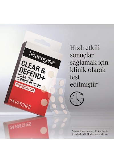 Neutrogena Clear & Defend Ultra Thin Blemish Patch Akne Ve Sivilce Bandı 24'lü