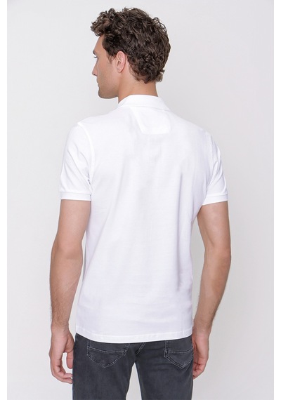 Morven Erkek Beyaz Basic Polo Yaka Dynamic Fit T-shirt 25yc018012600 Beyaz