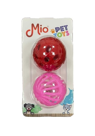 Mio Asetatlı İkili Top Kedi Oyuncağı 3,8 Cm