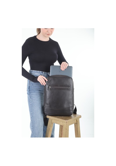 Erzeno Hakiki Deri Laptop & Evrak Çantası - Kahverengi Unisex Laptop Sırt Çantası Kahverengi - 761747751 Kahverengi