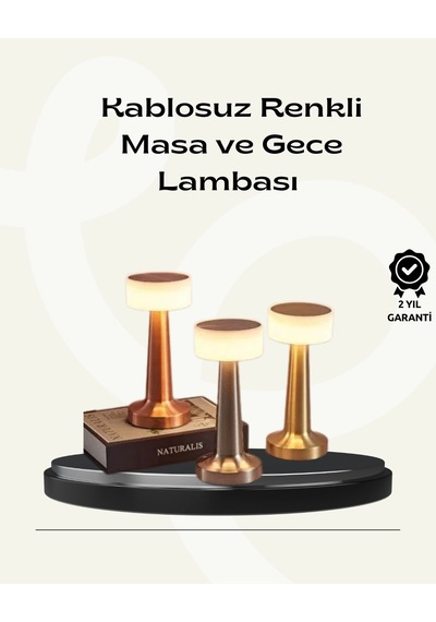 Modern Usb'li Kablosuz Masa Lambası Minimalist Tasarım, 3 Farklı Parlaklık Çok Renkli