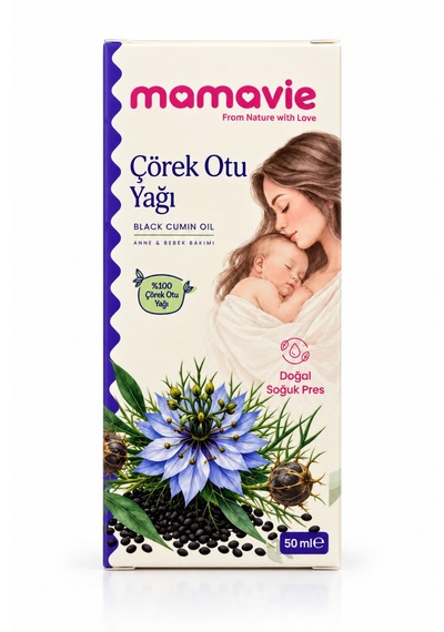 Mamavie %100 Çörek Otu Yağı 50 Ml Doğal Soğuk Pres, Bitkisel Cilt, Saç Ve Vücut Bakım Yağı