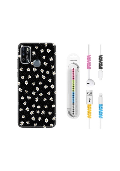 Infinix Hot 9 Play Kılıf Kablo Koruyuculu Papatyalar 1866