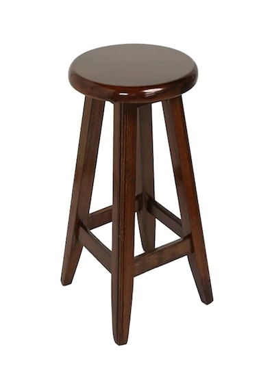 Yuvarlak Ceviz Tabure 70 Cm