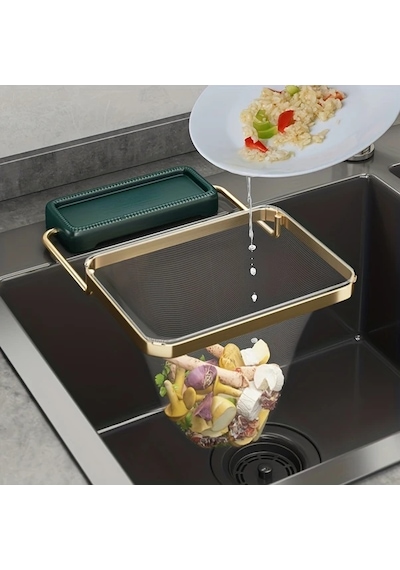 Honeybeeshop Yeşil 50 Torbalı Mutfak Lavabo Filtresi Katlanabilir Tıkanma Önleyici Çöp File Torbası