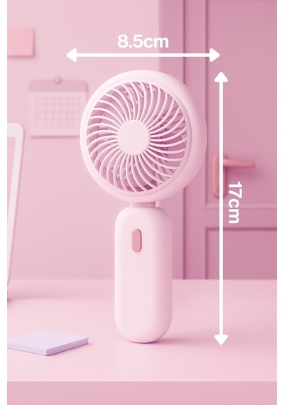 Taşınabililir Mini Usb Şarjlı 3 Kademeli El Masaüstü Vantilatör Fan Soğutucu Ym88220 Pembe