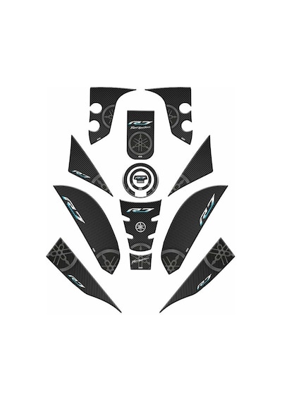 Yamaha R7 2021 - 2024 Uyumlu Full Tank Pad Set 001 Çok Renkli