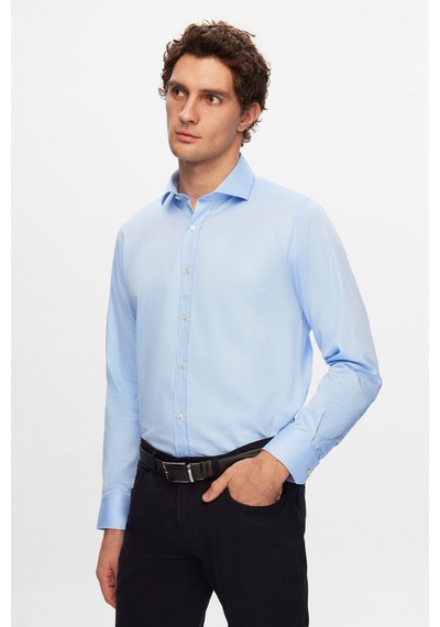 D'S Damat Ds Damat Slim Fit Mavi Düz Gömlek 5he02sg00139m 701