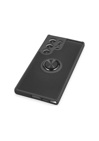 Newface - 984 - Samsung Galaxy Uyumlu S23 Ultra Kılıf Montreal Yüzüklü Silikon Kapak - Csmo-tex - - Siyah Sıyah
