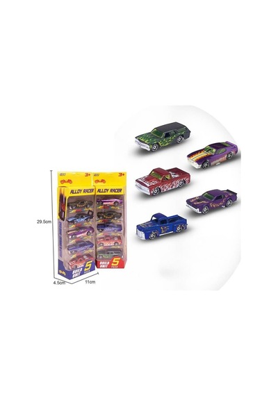 4'lü Metal Oyuncak Araba Seti - Diecast Alaşımlı Dayanıklı Yarış Arabaları - Hediye Paketi Çok Renkli