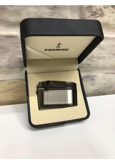 Promise Marka Koyu Gri Füme Gazlı Kişiye Özel Çakmak