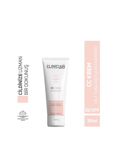 Cliniclab Cilt Tonu Eşitleyici Nemlendirici Koruyucu ve Kapatıcı Özellikli CC Krem SPF50 30 ML
