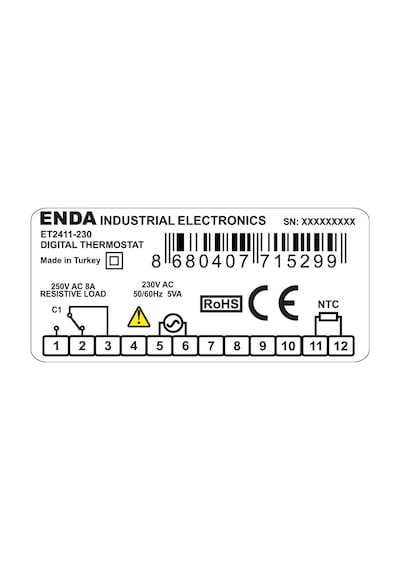 Enda Et2411-230 ,77x35 220vac Ntc Isı Kontrol