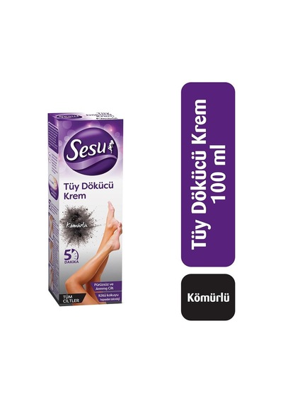 Sesu Tüm Ciltler için Kömürlü Tüy Dökücü Krem 100 ML