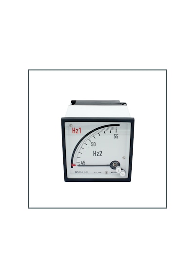 Frer Çift İbreli Frekansmetre Koaksiyel 96x96 Mm. 45-55 Hz.