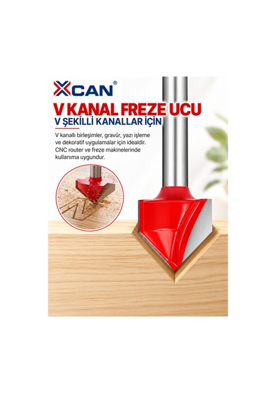 V Kanal Freze Ucu 90 Ø16 Mm 6 Mm Şaft Cnc Ve Ahşap İşleme
