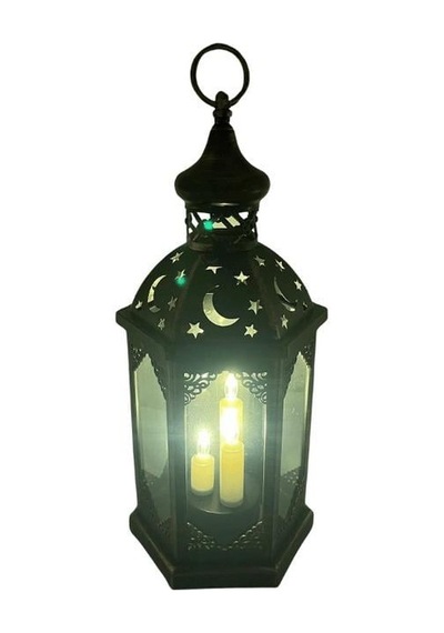 43 Cm Ramazan Ledli Eskitme Model Lüks Fener - Pil Dahil Dekoratif Ramazan Feneri Diğer