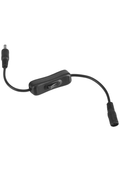30cm Dc Adaptör Dişi - Erkek Bağlantı Kablo 5.5x2.1mm On/off Duy Anahtarlı