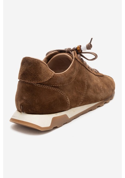 Luvishoes Brea Taba Süet Hakiki Deri Boncuklu Kadın Günlük Sneaker Taba