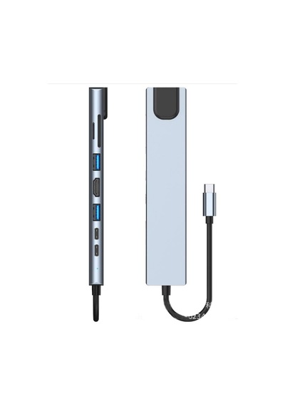 Primex Px-U520 4K@30Hz Gri Metal Type-C To 4K Hdmı+Usb 3.0+Rj45+S Primex Px-U520 4K@30Hz Gri Metal Type-C To 4K Hdmı+Usb 3.0+Rj45+S