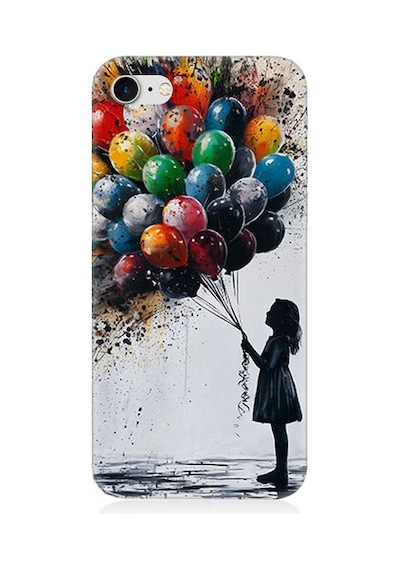 Apple Uyumlu iPhone 8 Balonlu Çocuk Desenli Silikon Kılıf