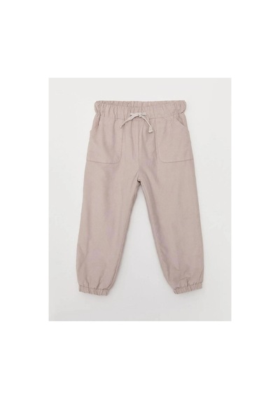 LC Waikiki Lcw Baby Bej Beli Lastikli Basic Kız Bebek Jogger Pantolon