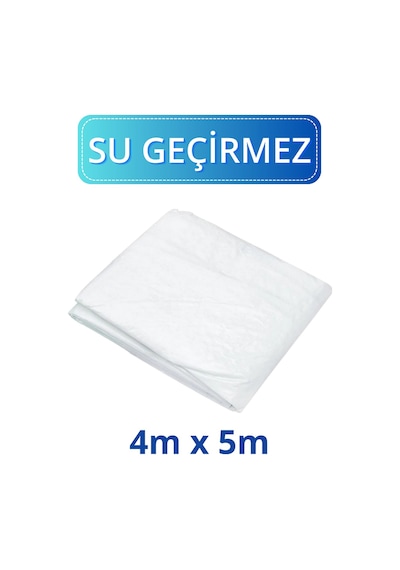 Evkar 4x5 Metre Su Geçirmez Pullu Çadır Branda Tente Yağmurluk Gölgelik 4x5m - Beyaz