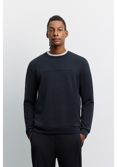 Avva Erkek Siyah Bisiklet Yaka Modal Karışımlı Soft Touch Regular Fit Sweatshirt A62y1200
