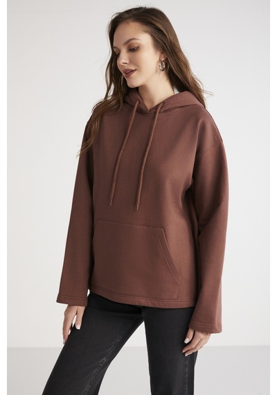 Ethıquet Pıper Kadın Içi Polarlı Yumuşacık Comfort Fit Kapüşonlu Kanguru Cepli Kahverengi Sweatshirt Ethıquet Pıper Kadın Içi Polarlı Yumuşacık Comfort Fit Kapüşonlu Kanguru Cepli Kahverengi Sweatshirt