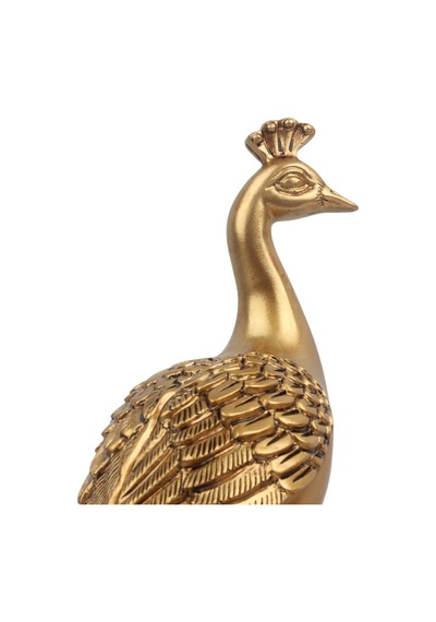 Lüks Tavus Kuşu Şaraplık Biblo Gold Reçine Dekoratif Heykel Feng Shui Ev Ofis Masa Üstü Hediye 34 Cm