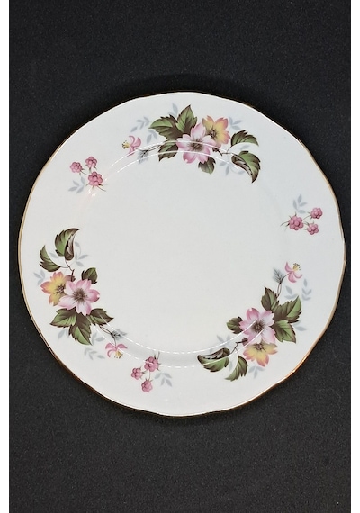 Yeşil Pembe Floral Vintage Çay Fincanı 3 Parça Yeşil