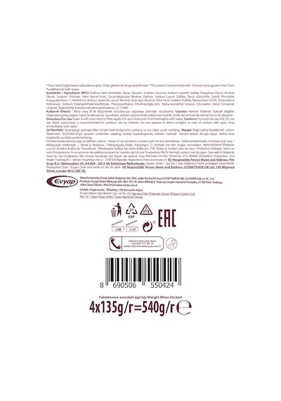 Duru Hydro Pure Sakura Çiçeği 8 Adet Şeffaf Cilt Bakım Sabunu 8x135 Gr Sakura Çiçeği