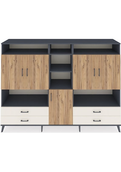 Hyperion Dolap 12 Raflı 4 Çekmeceli 5 Kapaklı 220x44x163 Antrasit Antrasit-çam/aytaşı Hyperion Dolap 12 Raflı 4 Çekmeceli 5 Kapaklı 220x44x163 Antrasit Antrasit-çam/aytaşı