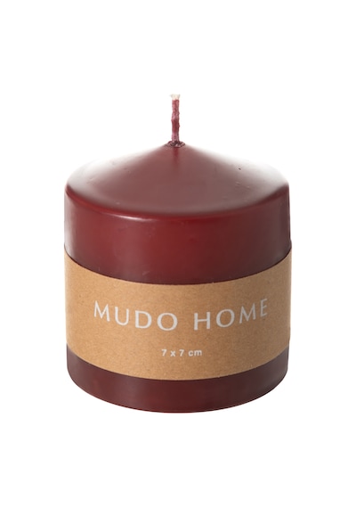 Mudo Home Sütun Mum Bordo 7x7cm