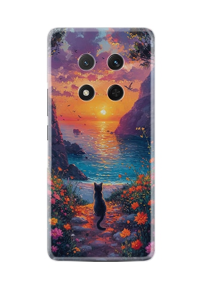 Honor Magic 7 Lite Kılıf Boutique Baskılı Resimli Manzara Kedi Pcode -096