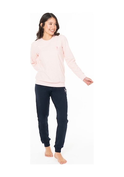 U.S. Polo Assn. Kadın Pamuklu Lisanslı Pijama Takımı 20125 Pembe